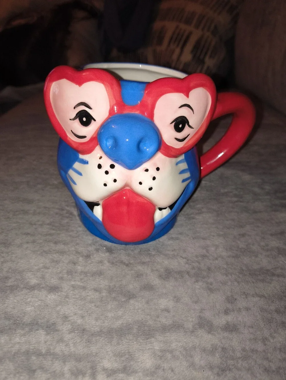 Kids Animal Face Mug - Blue and Red Cute Character